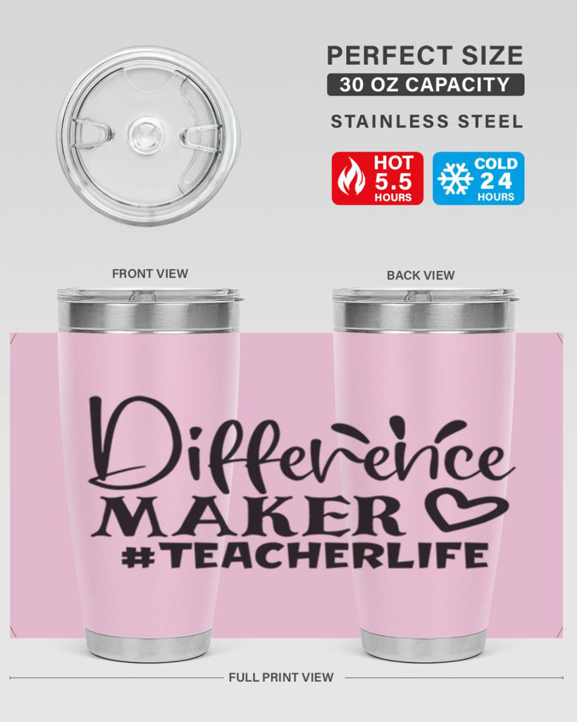 difference maker teacherlife Style 185#- teacher- tumbler
