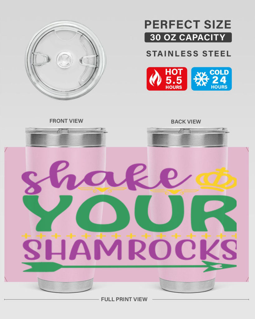shake your shamrocks 2#- mardi gras- Tumbler