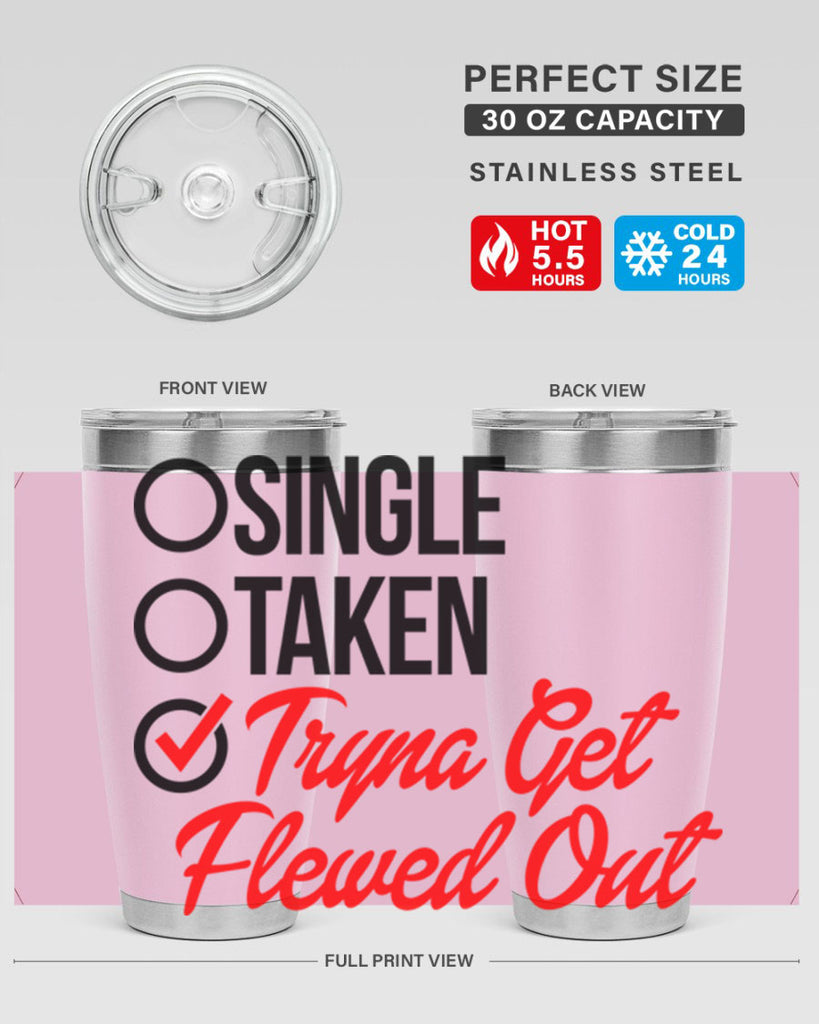 single taken tryna get flewed out 36#- black words phrases- Cotton Tank