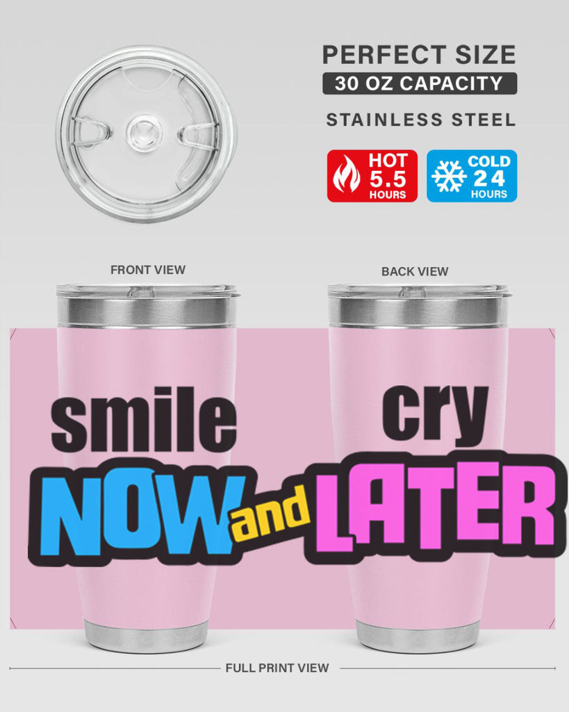 smile now and cry later 31#- black words phrases- Cotton Tank