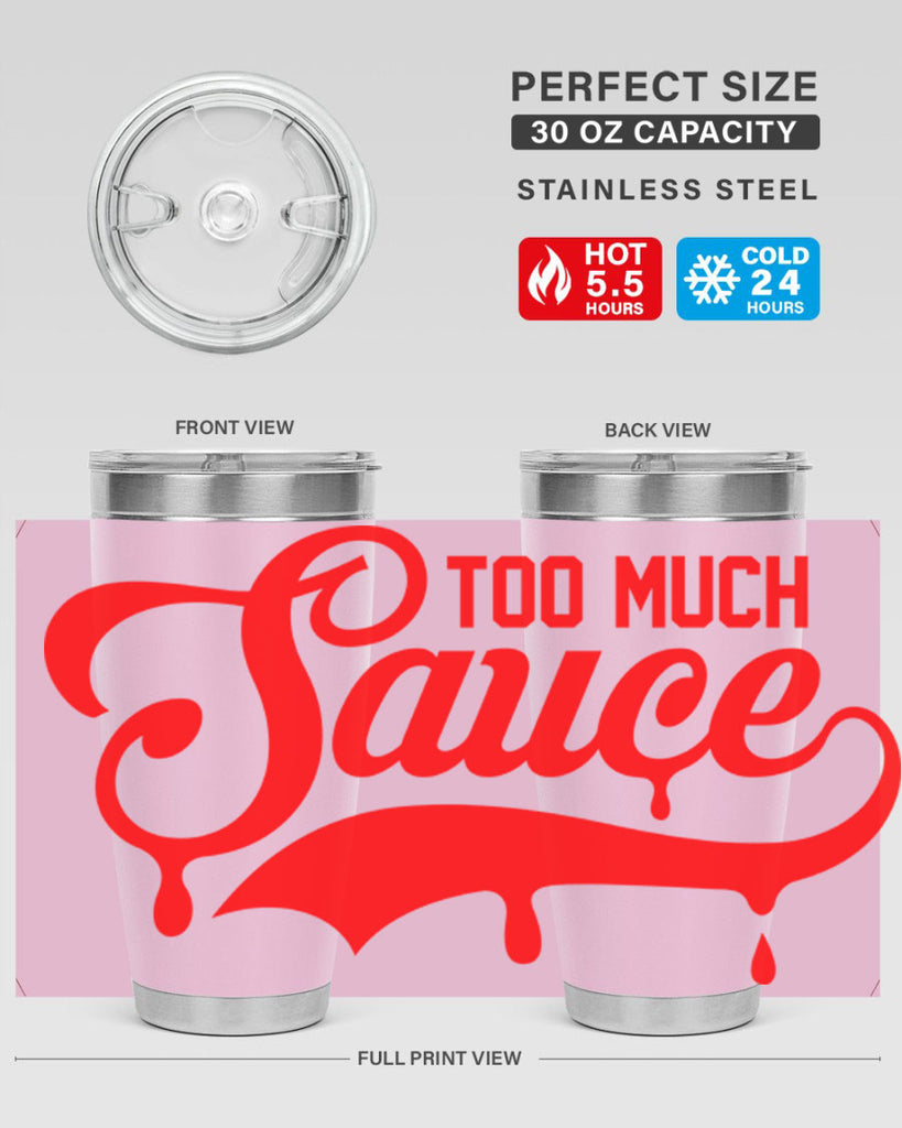 too much sauce 18#- black words phrases- Cotton Tank