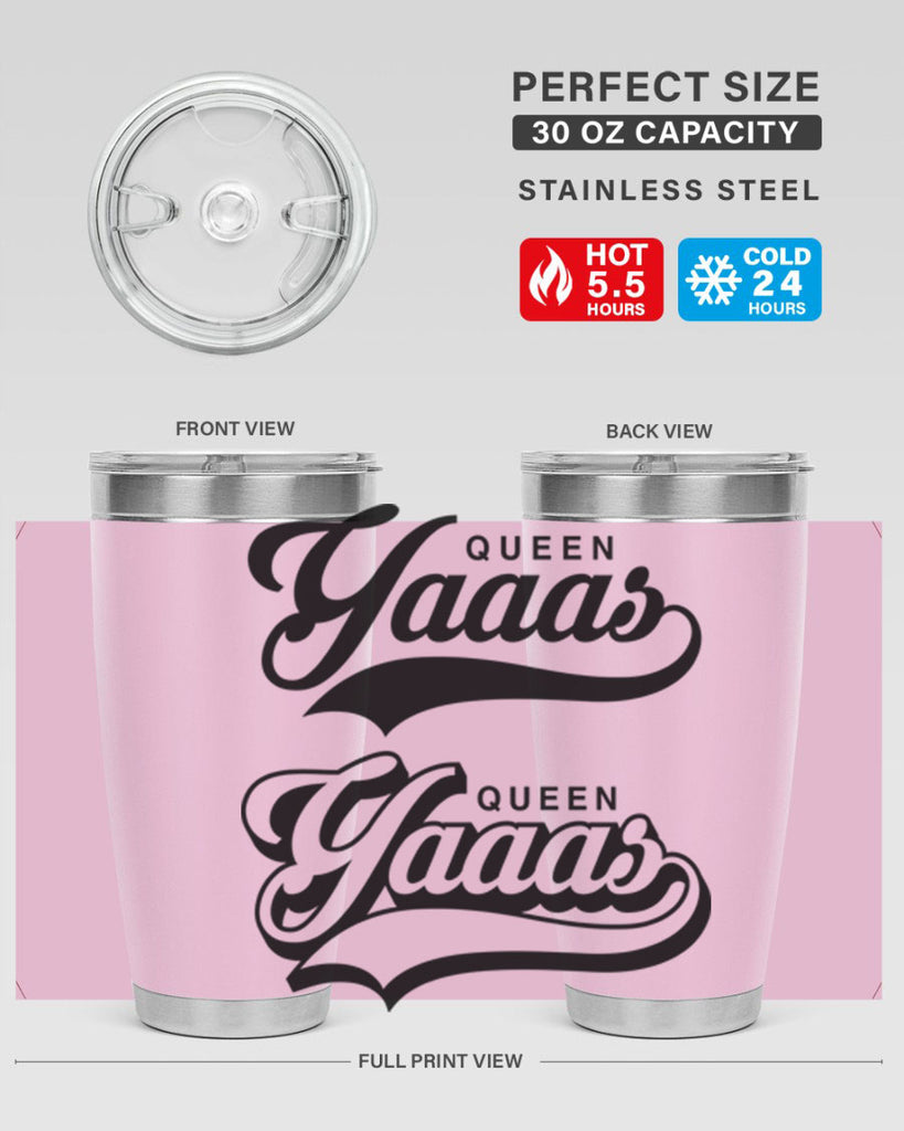 yaaas queen script 5#- black words phrases- Cotton Tank