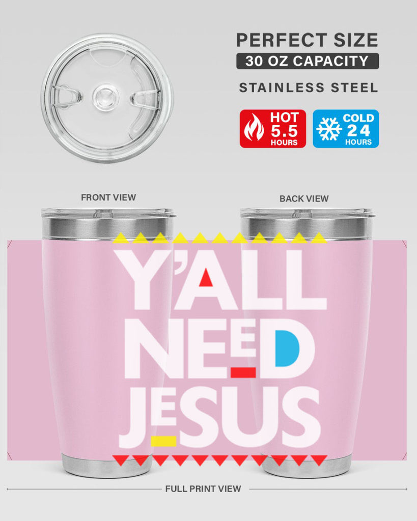 yall need jesus 4#- black words phrases- Cotton Tank