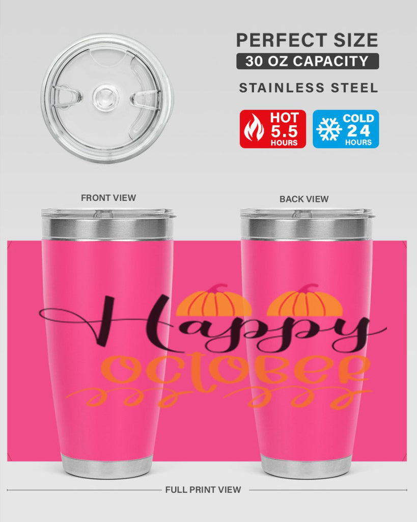 Happy October 238#- fall- Tumbler