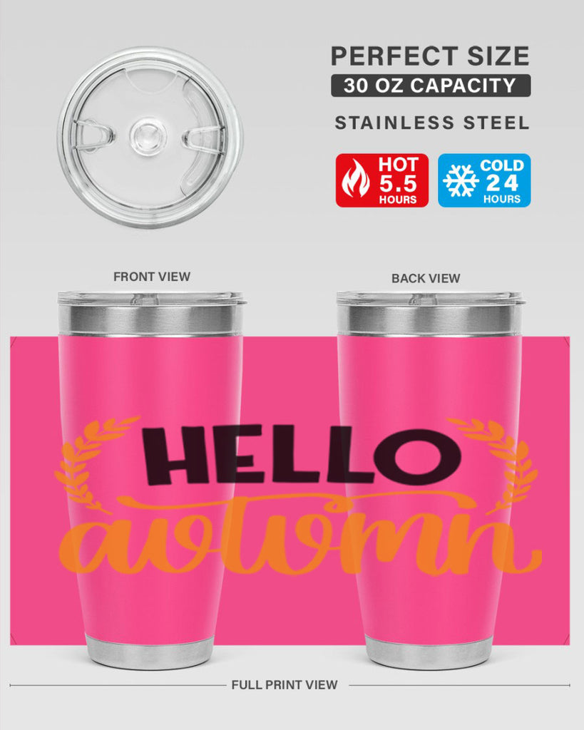 Hello Autumn 493#- fall- Tumbler
