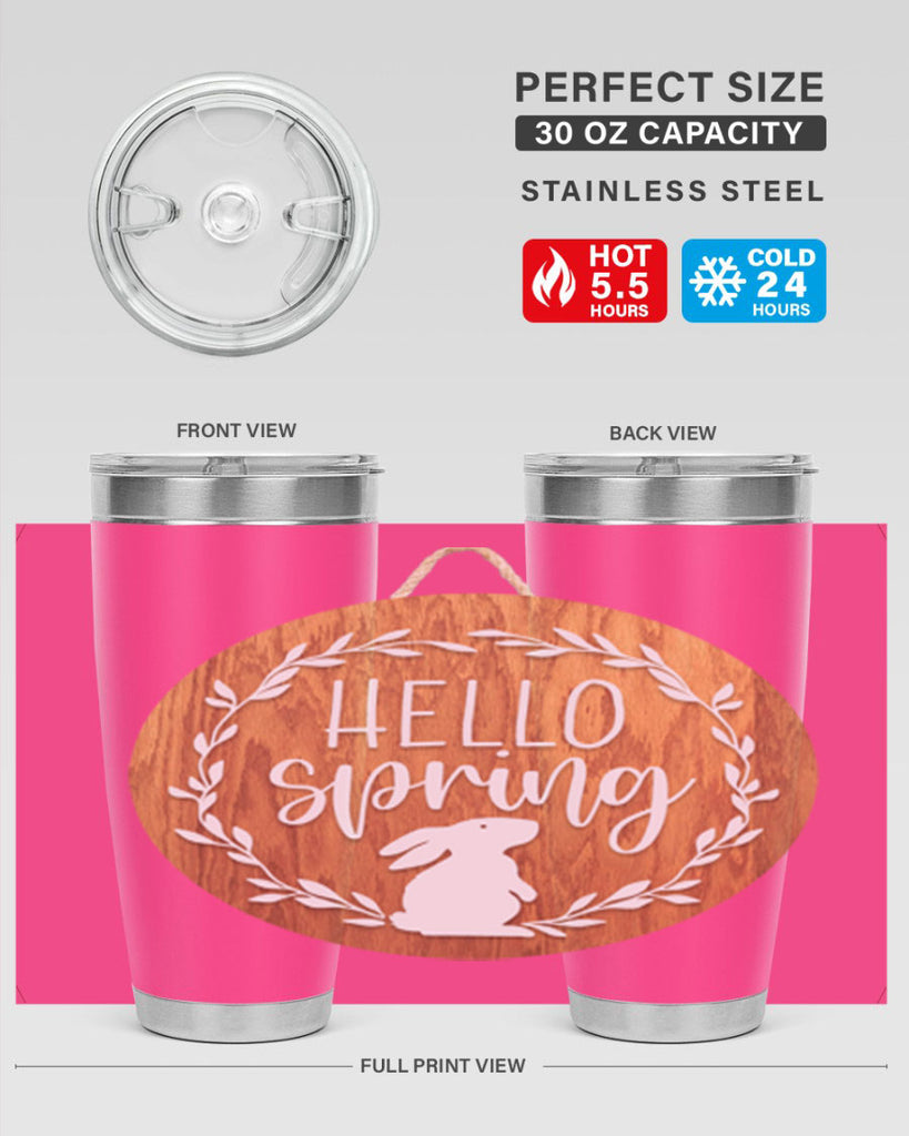 Hello Spring Bunny Wreath Mockup191#- spring- Tumbler