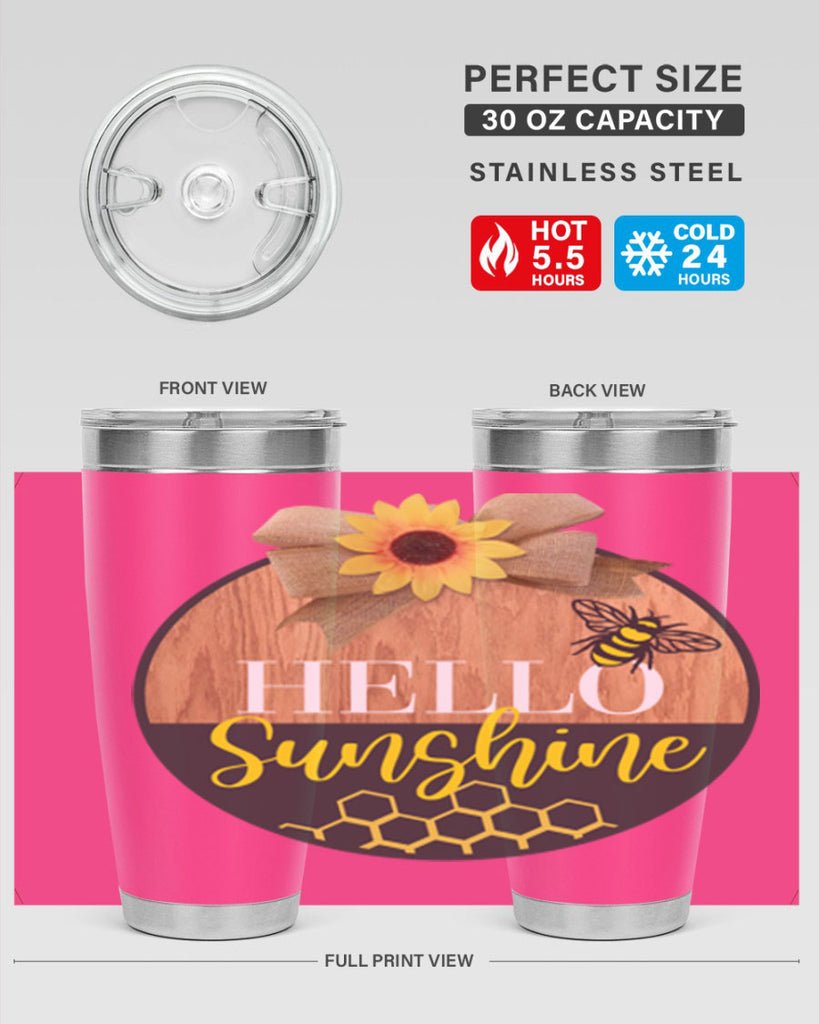 Hello Sunshine and bee Mockup215#- spring- Tumbler