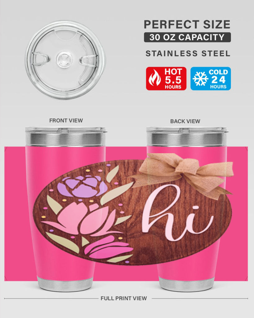 Hi pink flowers Mockup237#- spring- Tumbler