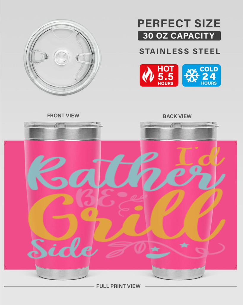 ID RATHER BE GRILL SIDE Style 62#- summer- Tumbler