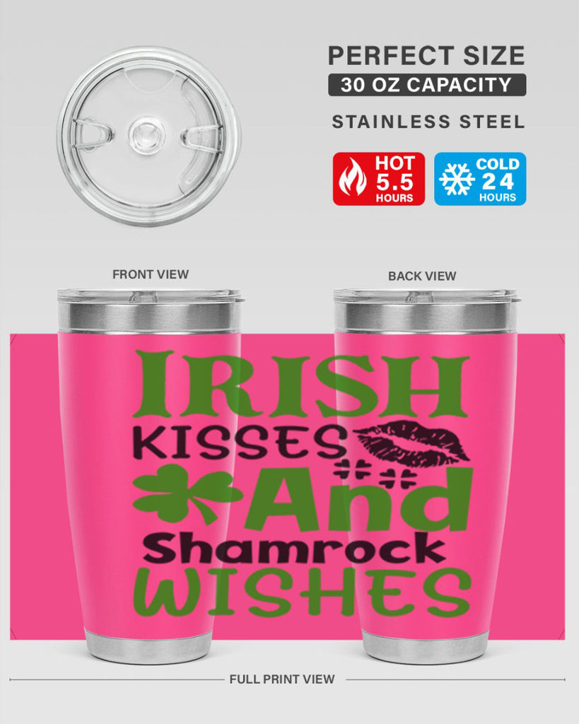 Irish Kisses And Shamrock Wishes Style 156#- St Patricks Day- Tumbler