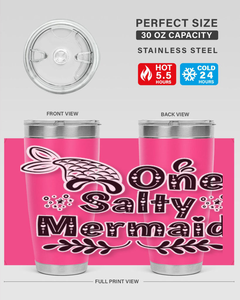 One Salty Mermaid 528#- mermaid- Tumbler