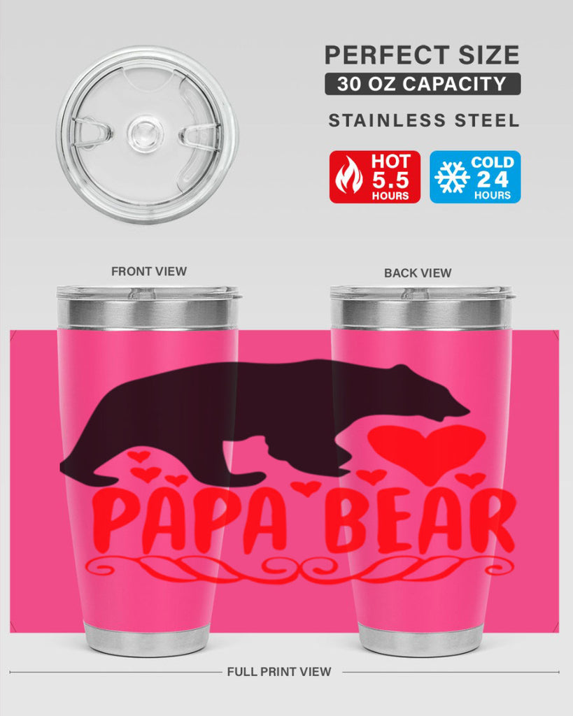 Papa bear 22#- grandpa - papa- Tumbler