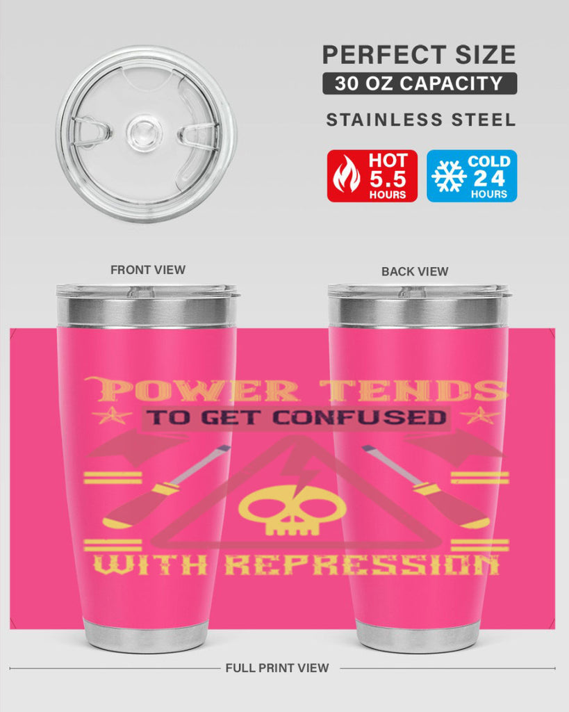 Power tends to get confused with repression Style 17#- electrician- tumbler