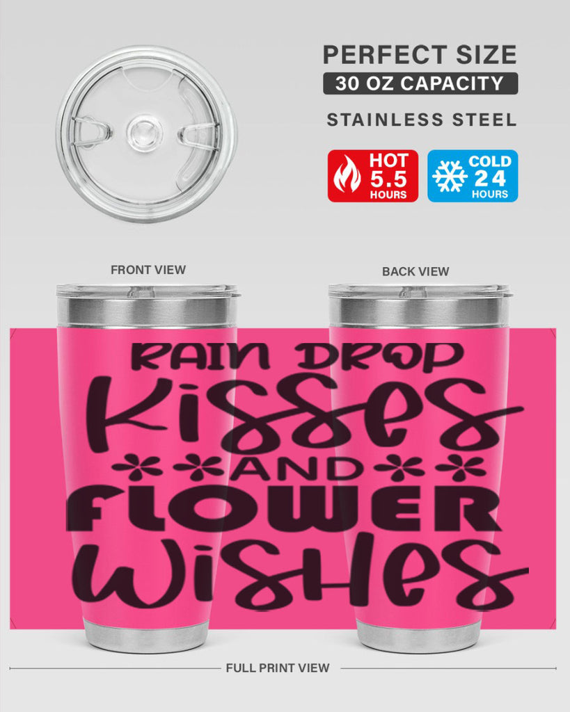 Rain drop kisses and flower 398#- spring- Tumbler