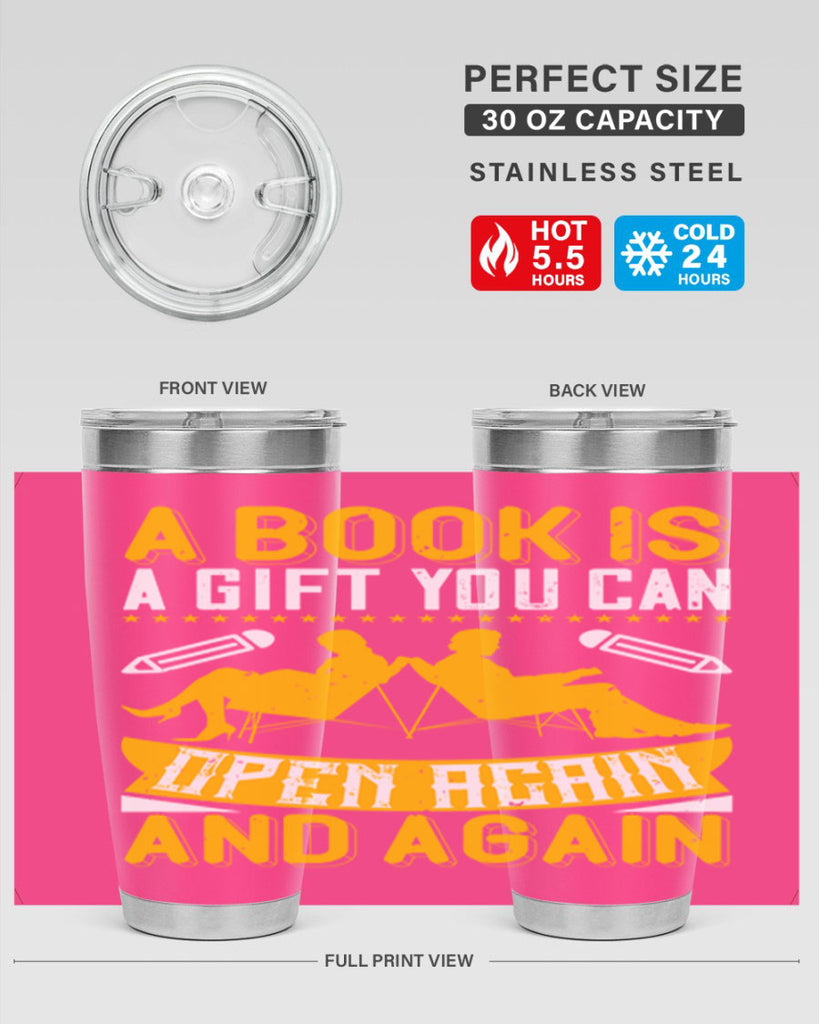 a book is a gift you can open again and again 80#- reading- Tumbler