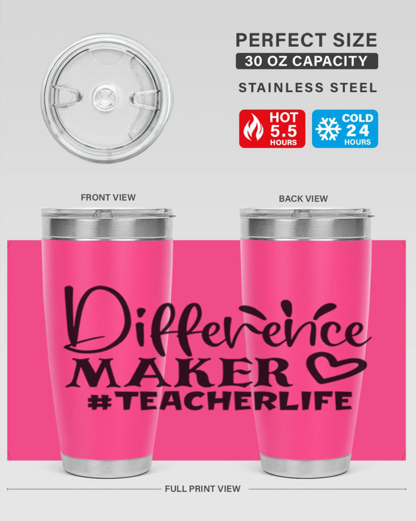 difference maker teacherlife Style 185#- teacher- tumbler