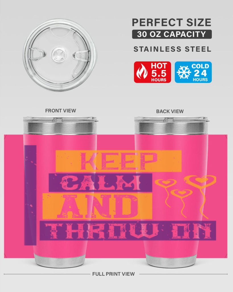 keep calm and throw on 55#- mardi gras- Tumbler