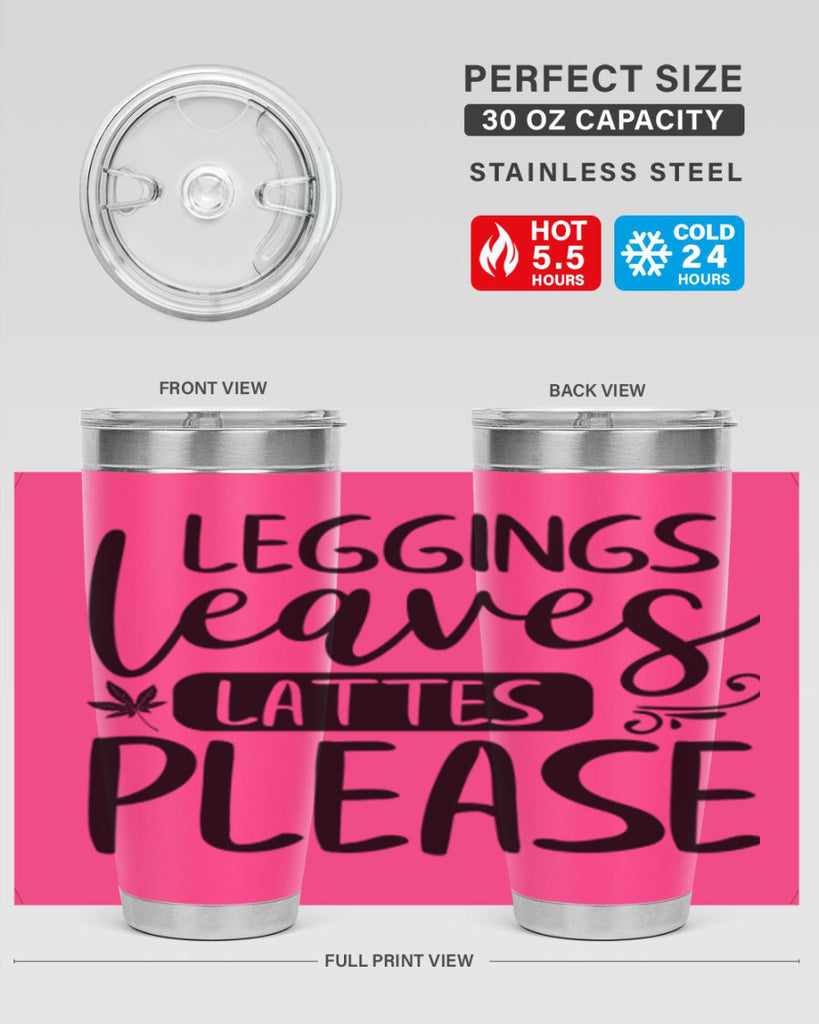 leggings leaves lattes please 396#- fall- Tumbler