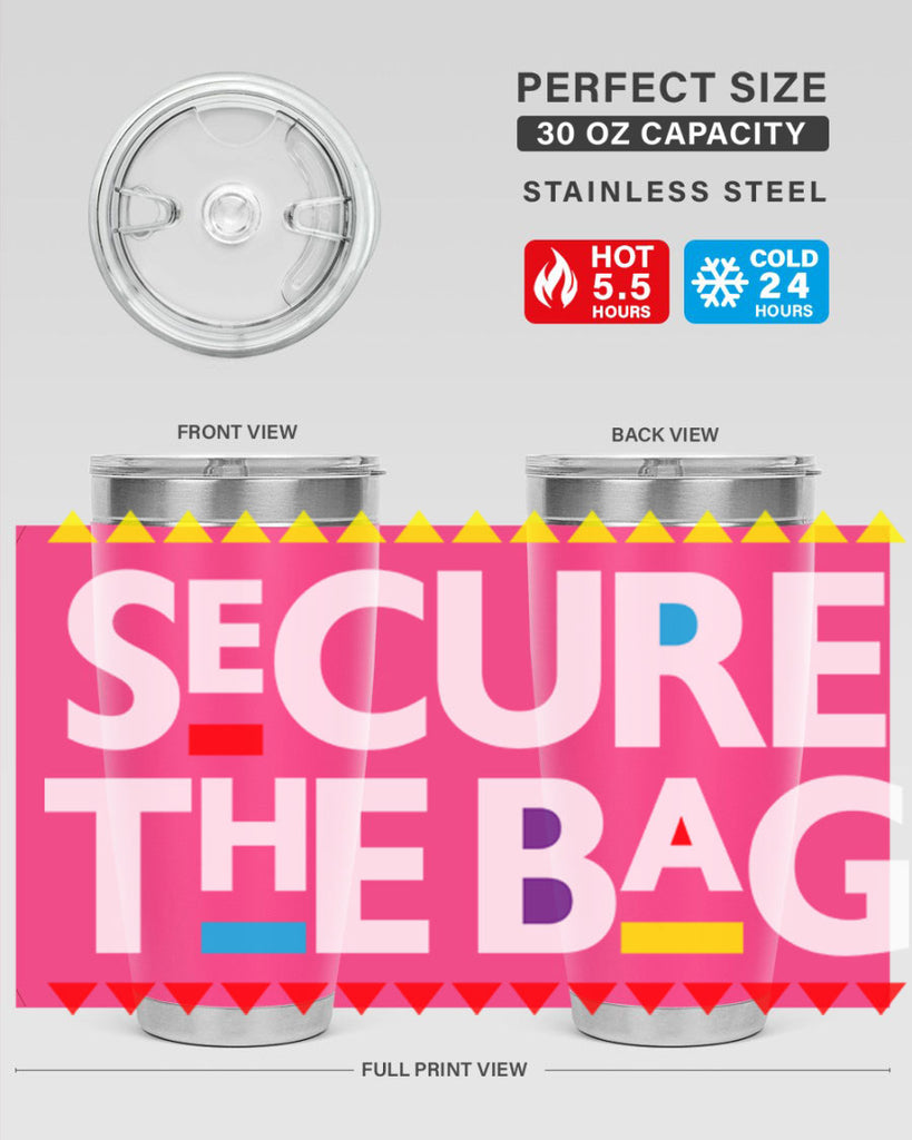 secure the bag 39#- black words phrases- Cotton Tank