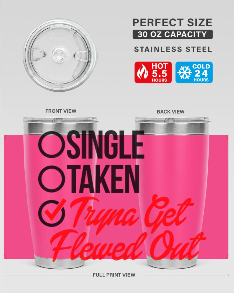 single taken tryna get flewed out 36#- black words phrases- Cotton Tank