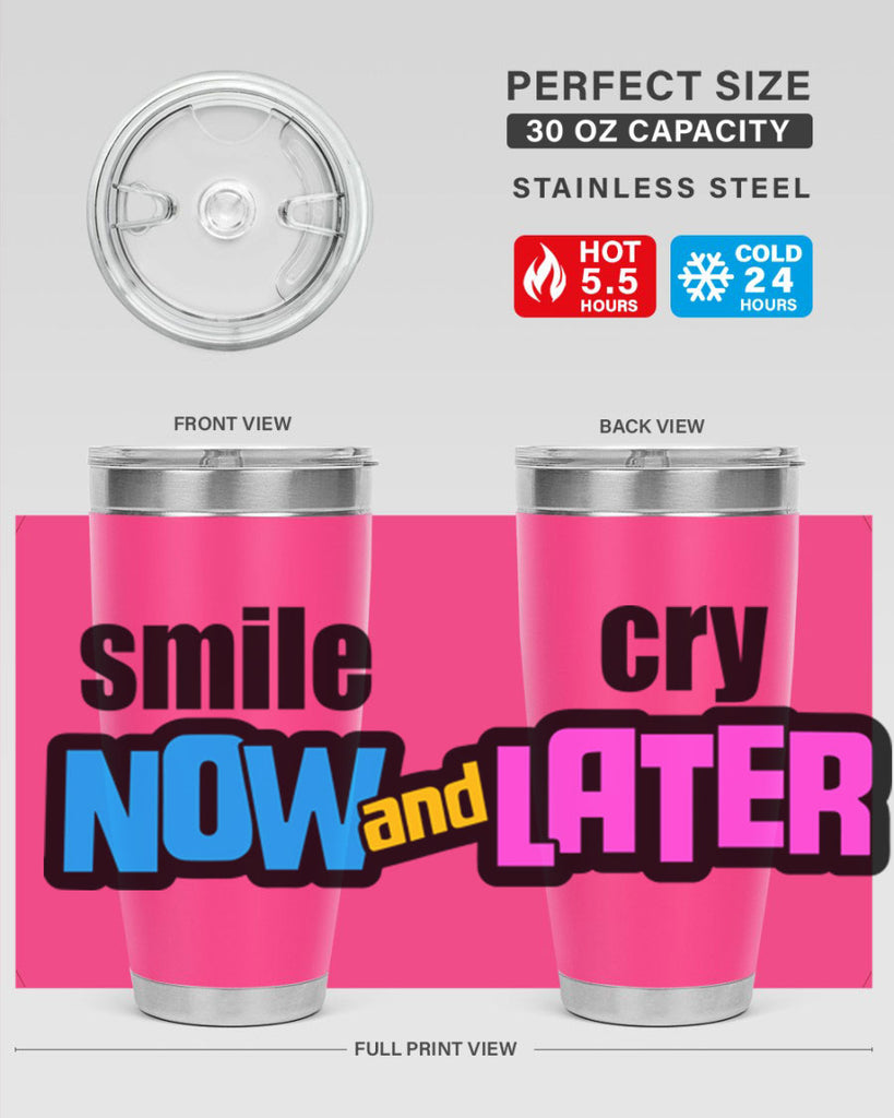 smile now and cry later 31#- black words phrases- Cotton Tank