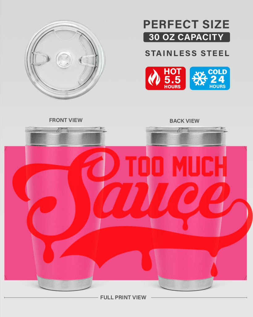 too much sauce 18#- black words phrases- Cotton Tank