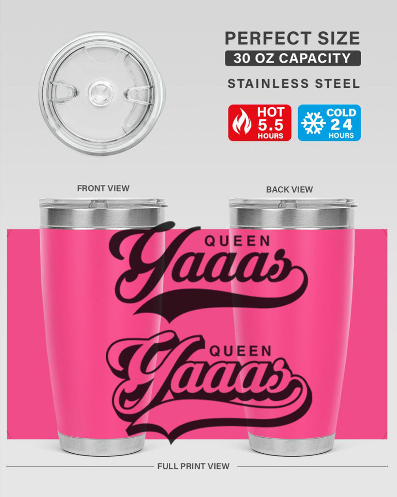 yaaas queen script 6#- black words phrases- Cotton Tank