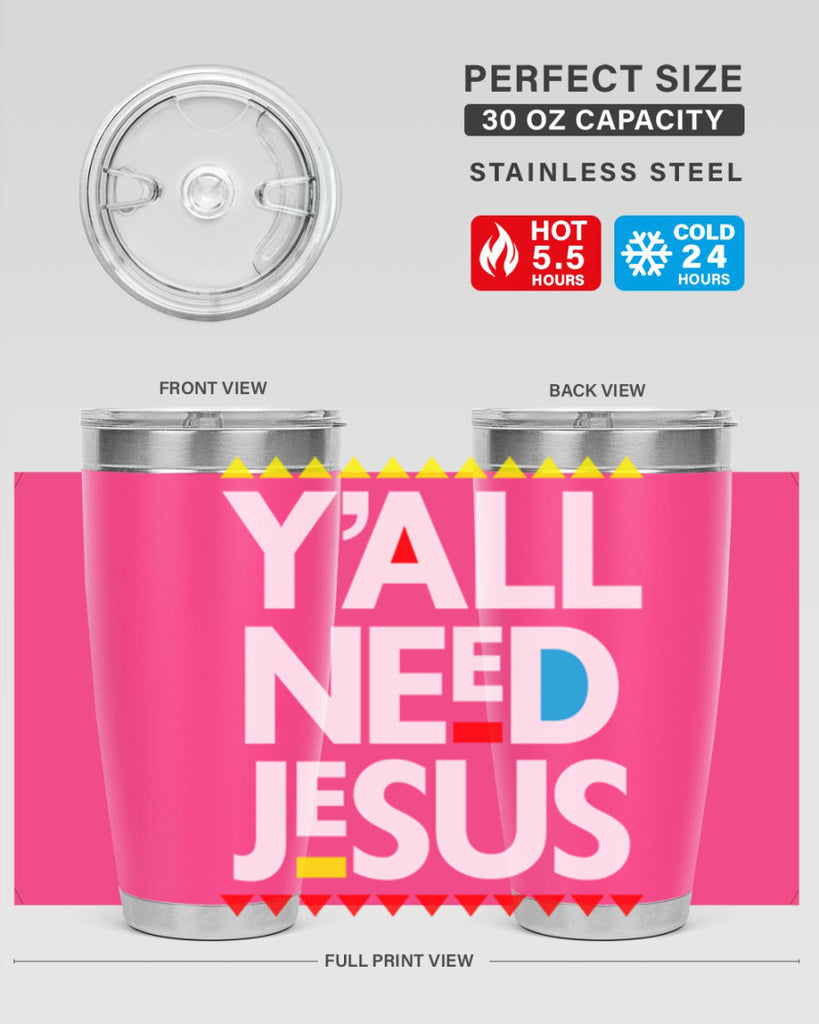 yall need jesus 4#- black words phrases- Cotton Tank