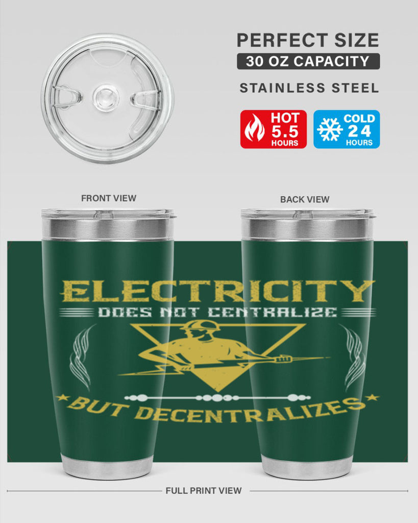 Electricity does not cetrlize but decentralizes Style 49#- electrician- tumbler