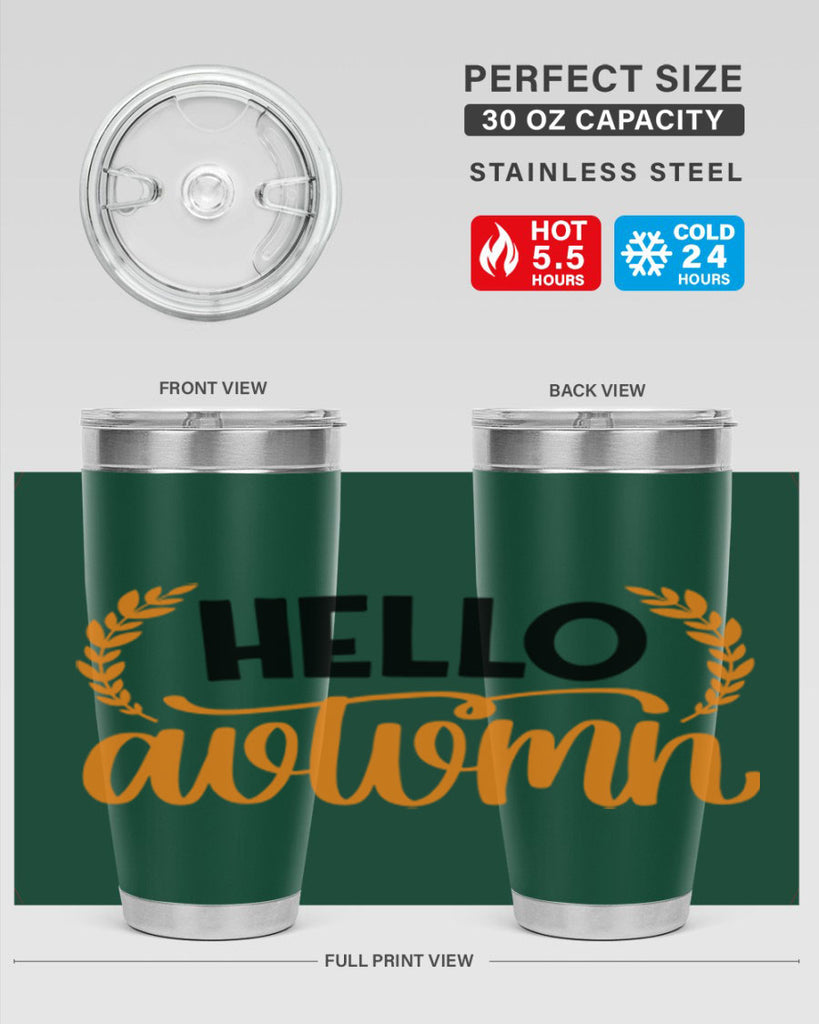 Hello Autumn 493#- fall- Tumbler