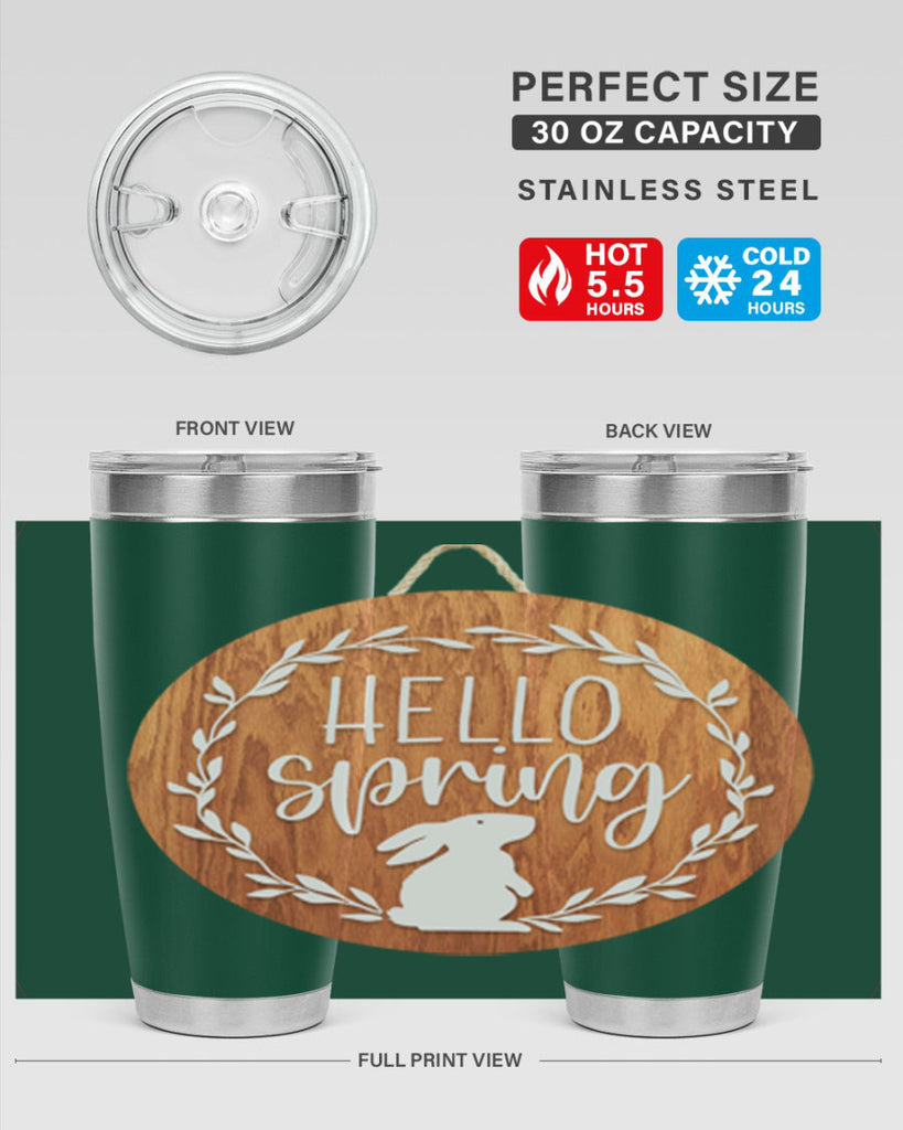 Hello Spring Bunny Wreath Mockup191#- spring- Tumbler