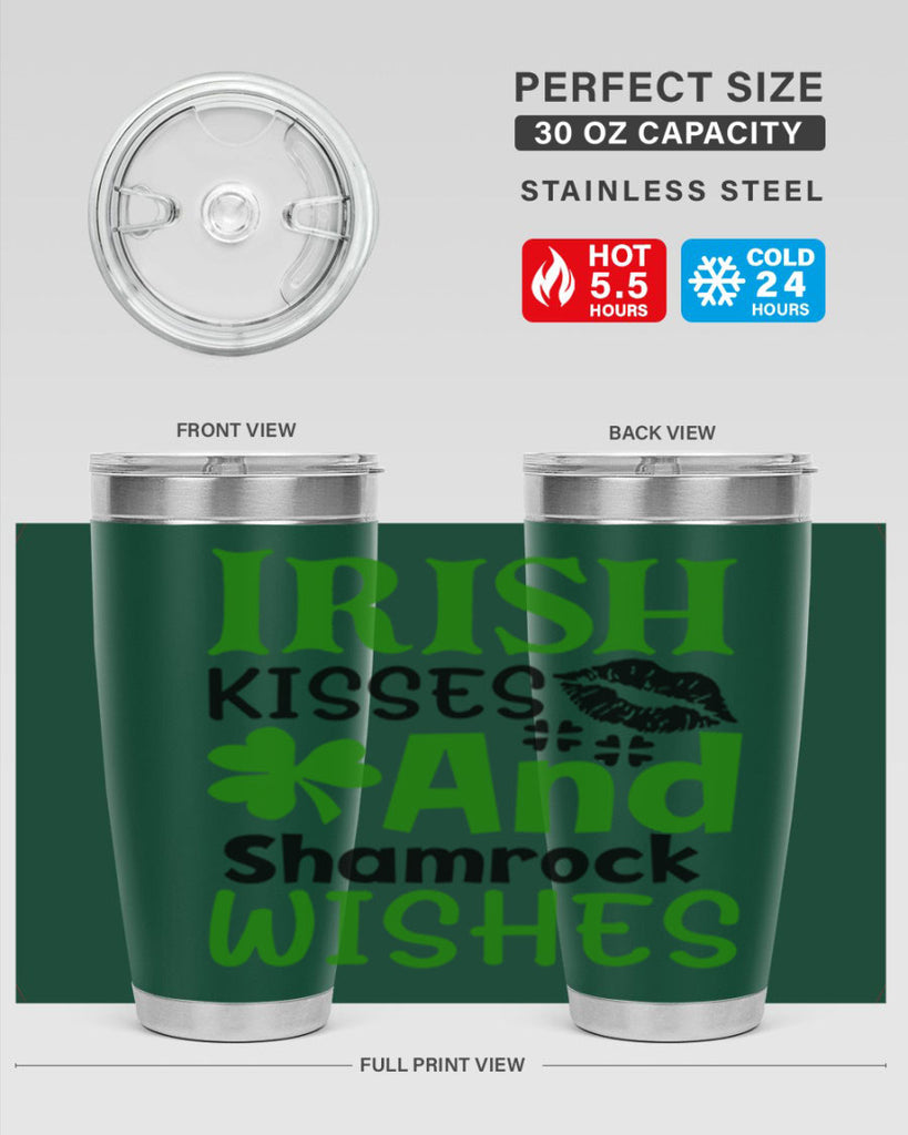 Irish Kisses And Shamrock Wishes Style 156#- St Patricks Day- Tumbler