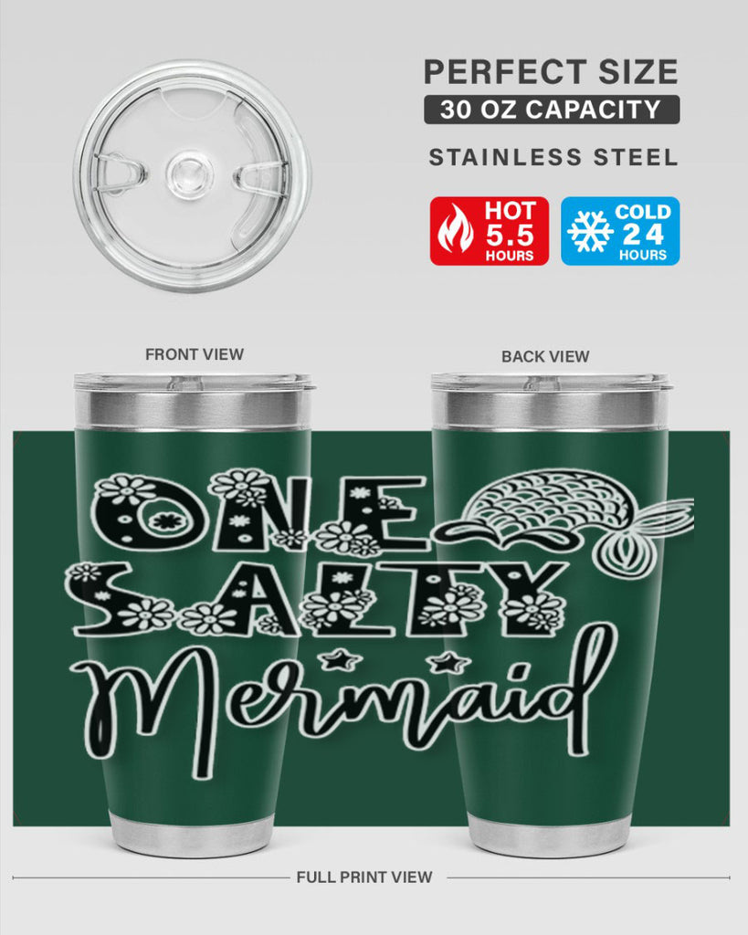 One Salty Mermaid 527#- mermaid- Tumbler