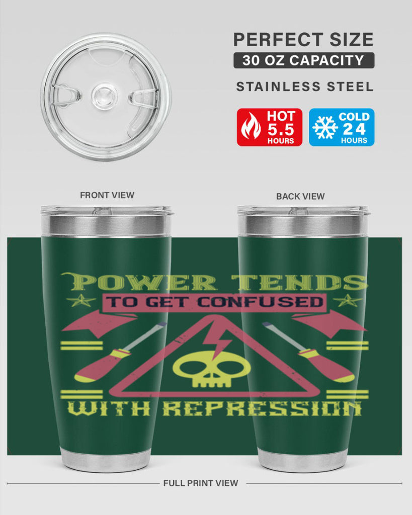 Power tends to get confused with repression Style 17#- electrician- tumbler