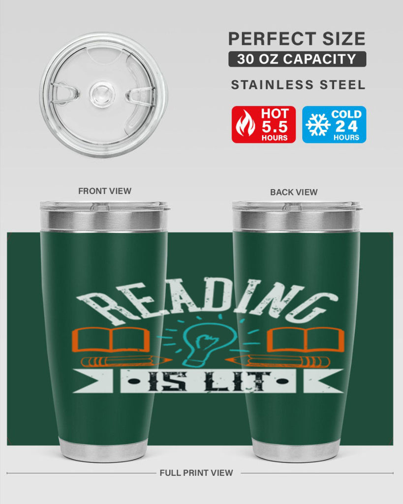 Reading is lit Style 24#- teacher- tumbler