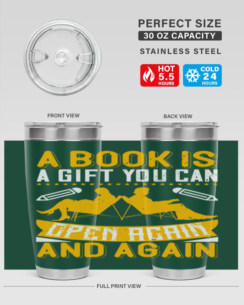 a book is a gift you can open again and again 80#- reading- Tumbler