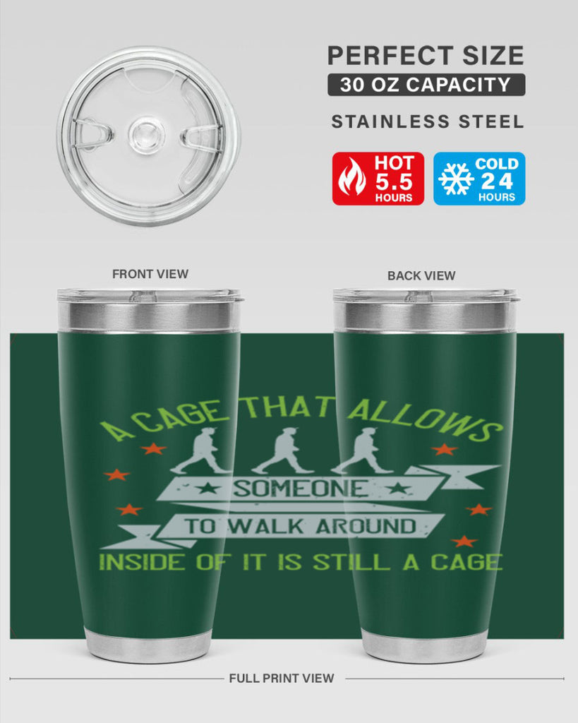 a cage that allows someone to walk around inside of it is still a cage 99#- walking- Tumbler