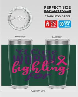 a cure worth fighting for Style 17#- breast cancer- Tumbler