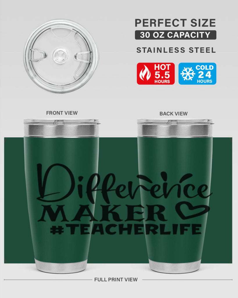 difference maker teacherlife Style 185#- teacher- tumbler