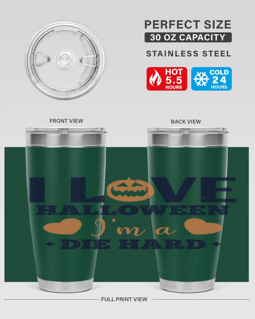 i love halloween im a die hard 150#- halloween- Tumbler