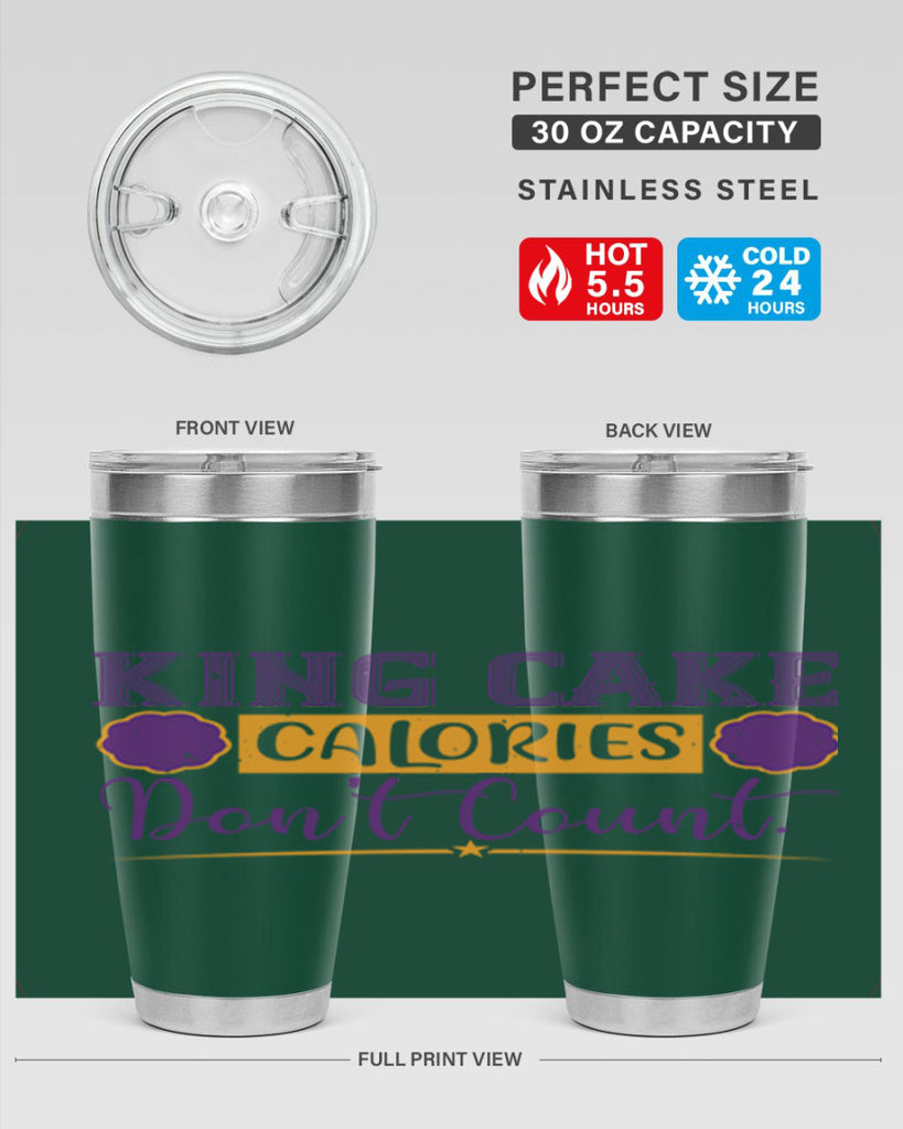 king cake calories dont count 54#- mardi gras- Tumbler