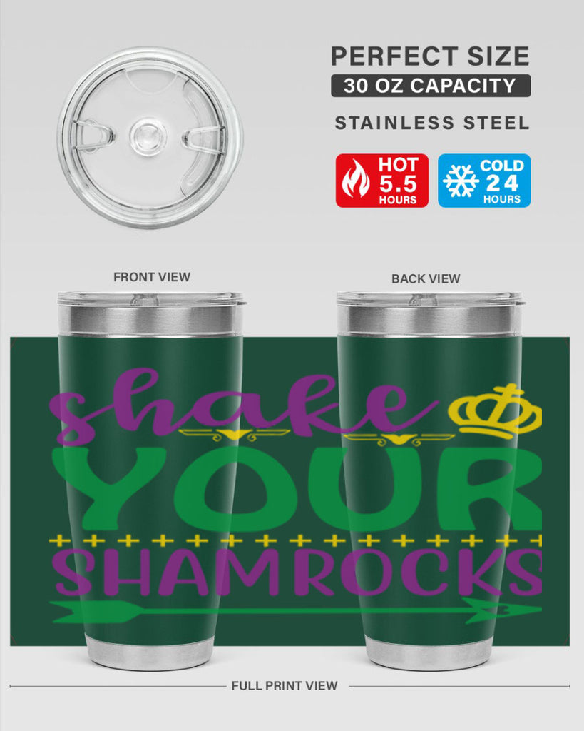 shake your shamrocks 2#- mardi gras- Tumbler