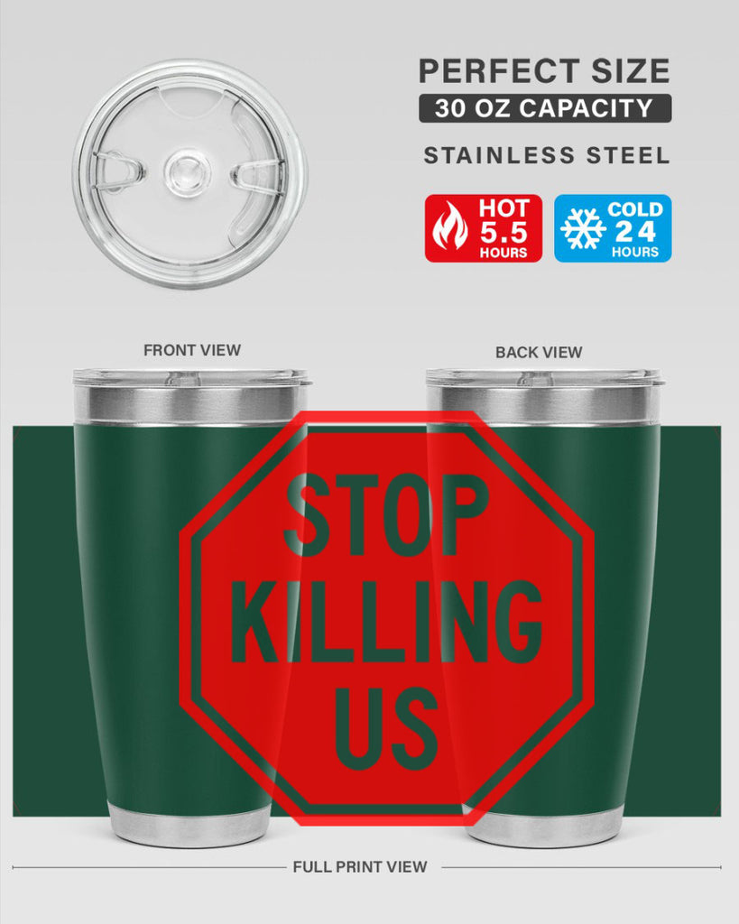 stop killing us 25#- black words phrases- Cotton Tank