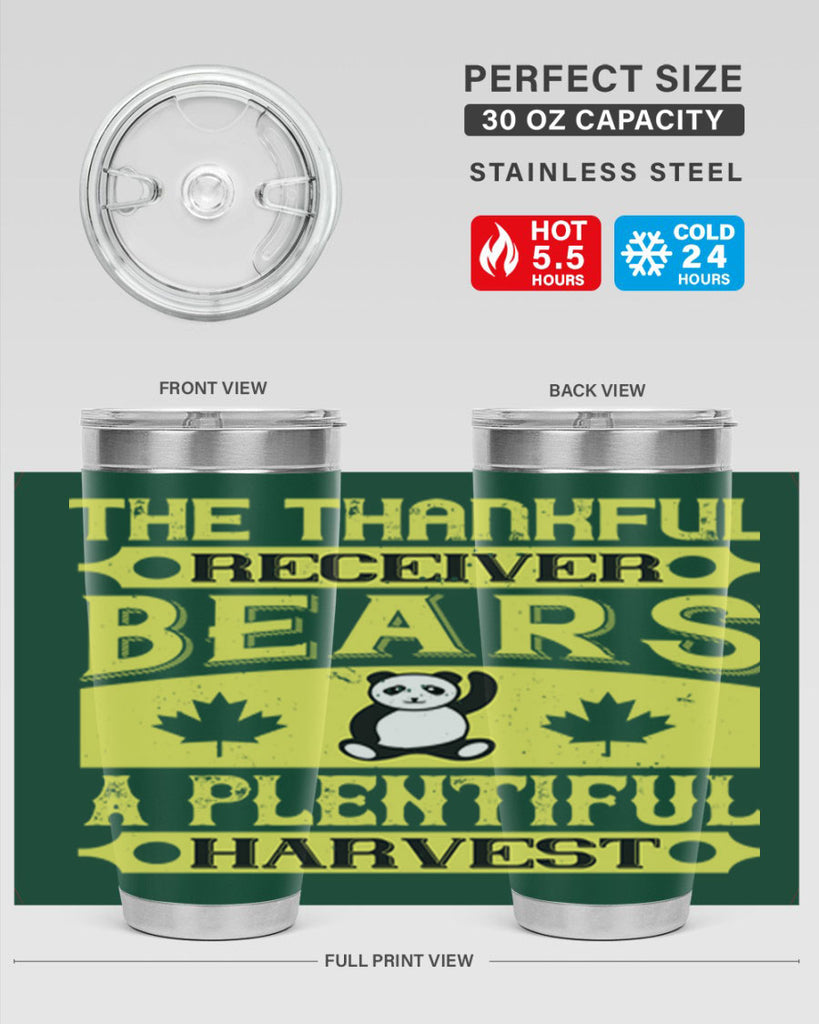 the thankful receiver bears a plentiful harvest 2#- thanksgiving- Tumbler