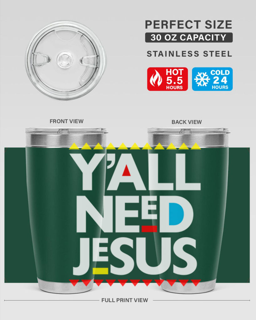 yall need jesus 4#- black words phrases- Cotton Tank