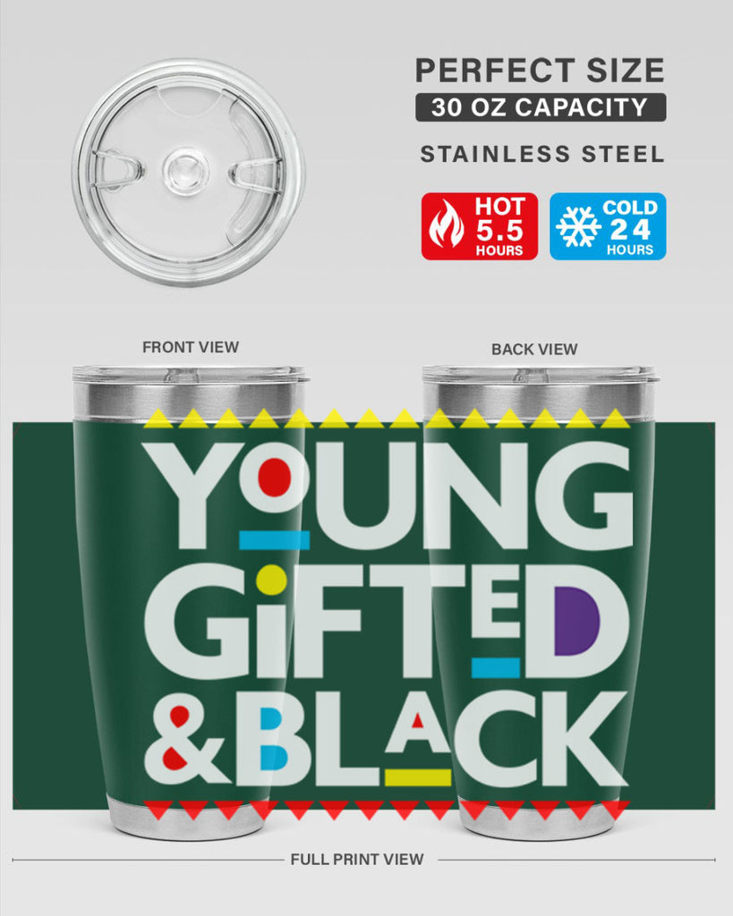 young gifted and black 2#- black words phrases- Cotton Tank