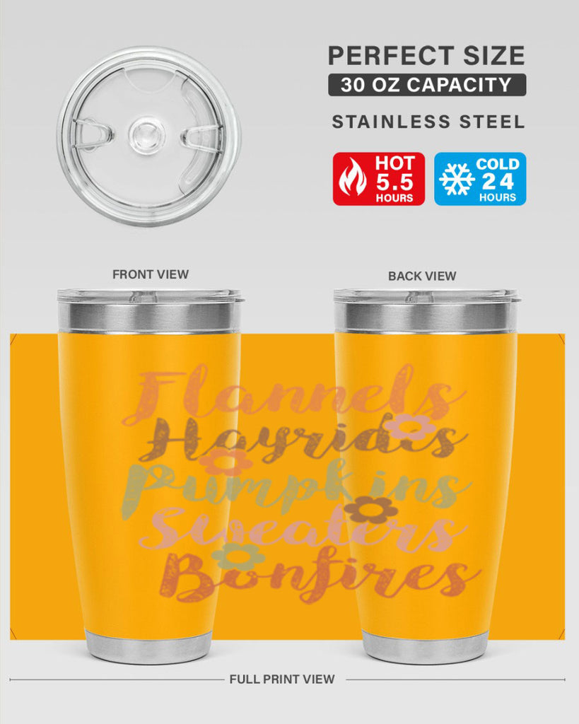 Flannels Hayrides Pumpkins Sweaters Bonfires 185#- fall- Tumbler