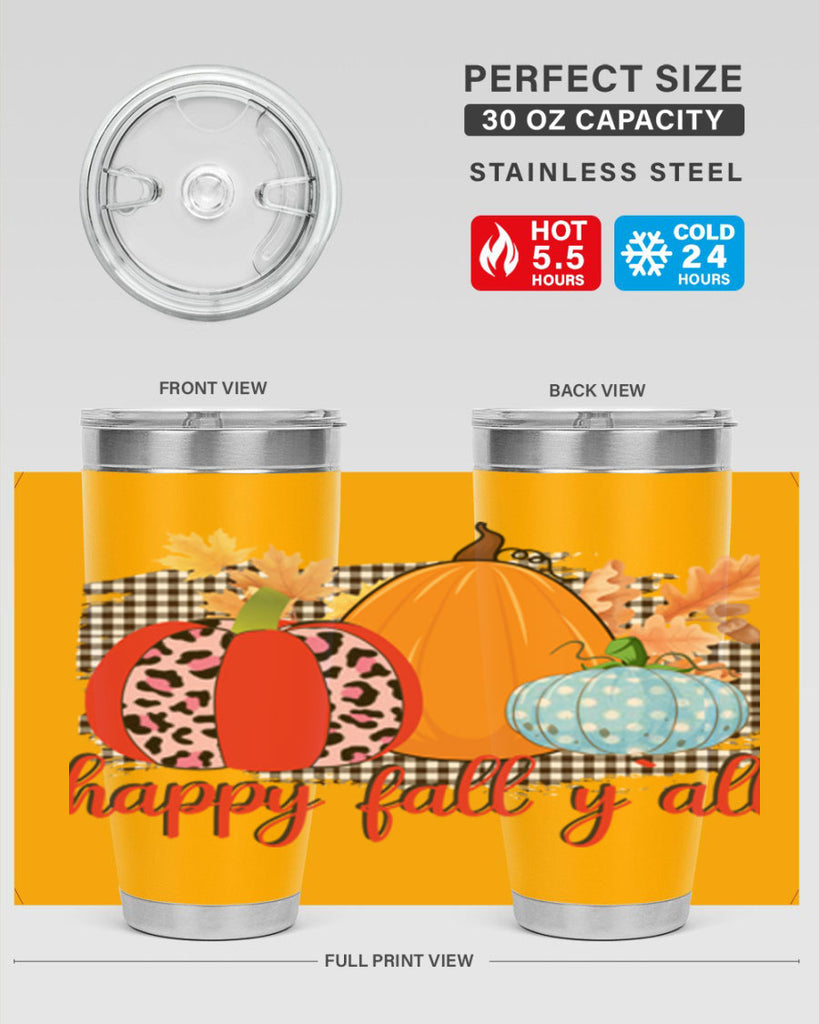 Happy Fall Yall Leopard 229#- fall- Tumbler