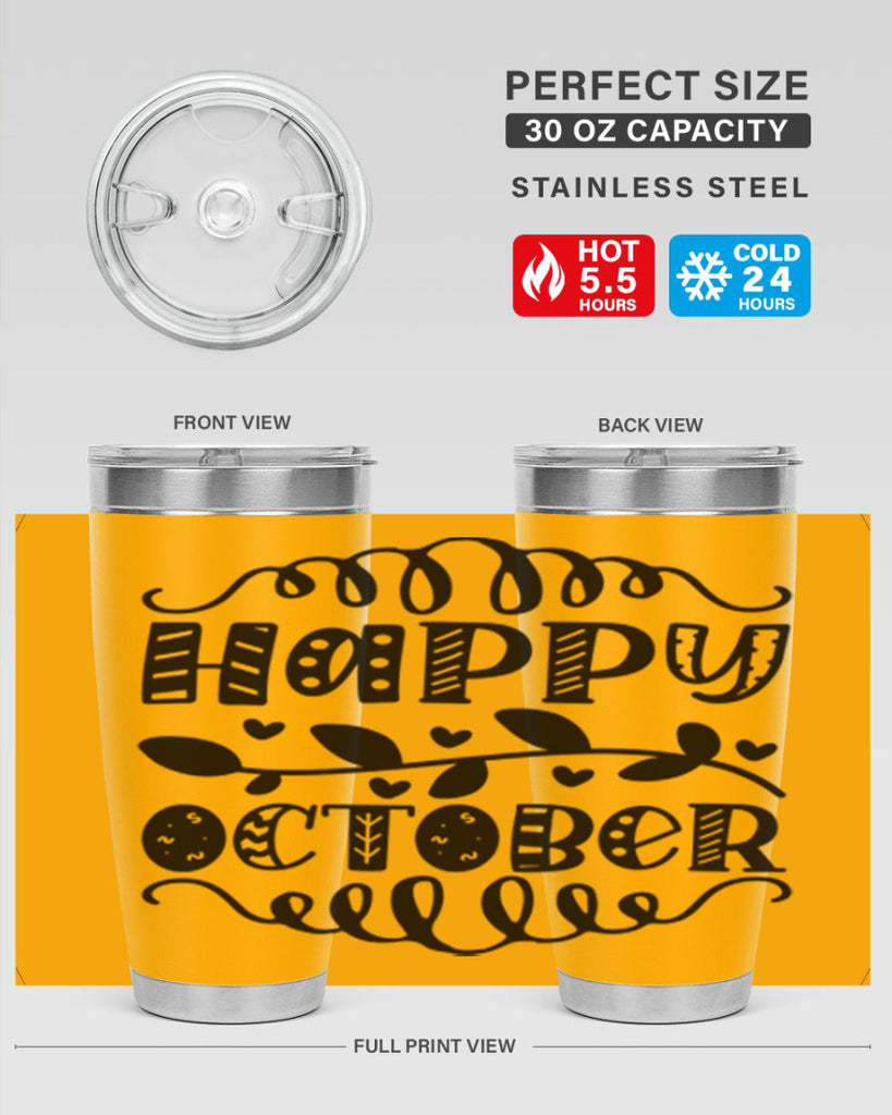 Happy October 239#- fall- Tumbler