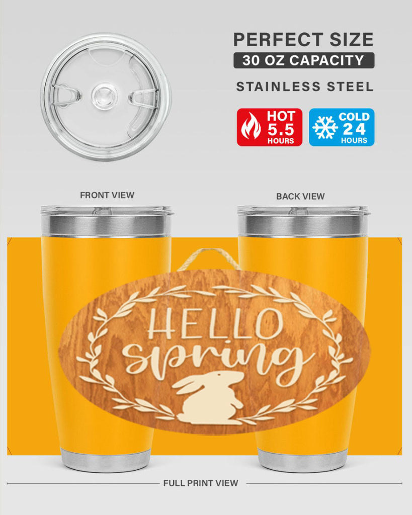 Hello Spring Bunny Wreath Mockup191#- spring- Tumbler